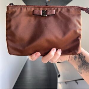 Salvatore Ferragamo // Vara Bow // Bow Nylon Cosmetic Bag // Pouch // Authentic